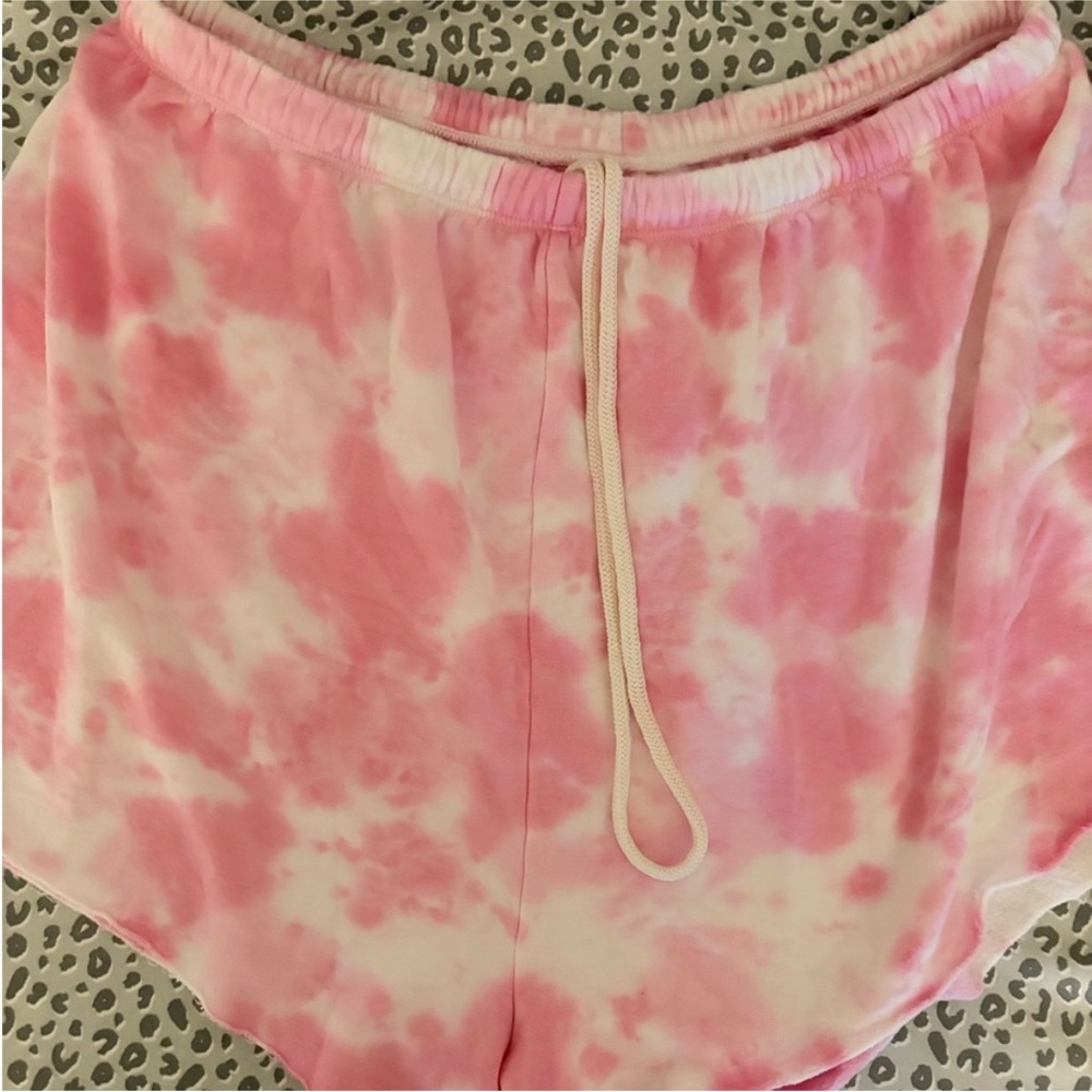 Pink Oversized Tie-Dye Women's Shorts